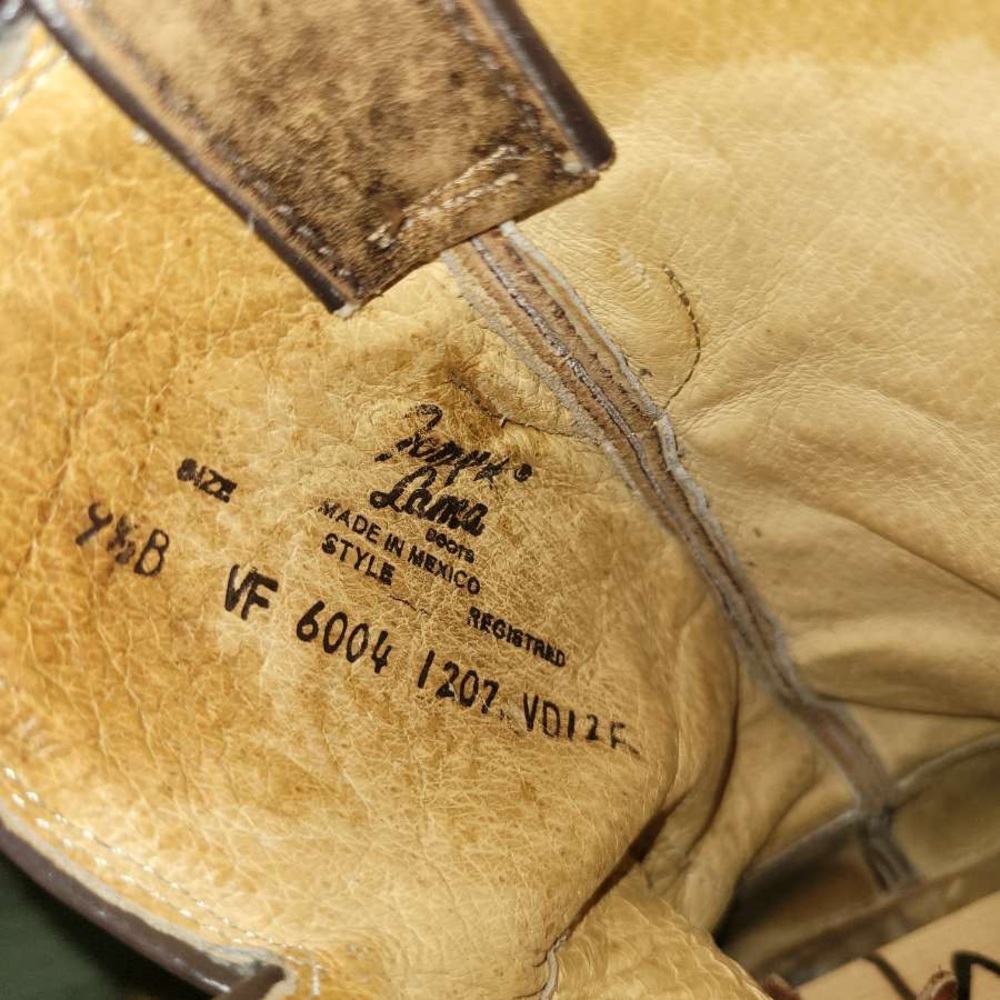 Tony Lama Brown Heeled Boots with Gold Embroidery - Picture 9 of 9